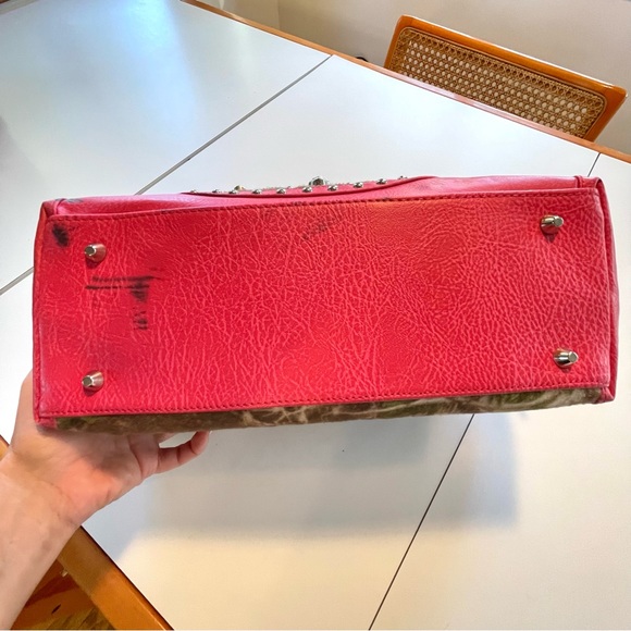 Vtg Y2k Mcbling Purse Pink Camo Shoulder Bag Rhinestones - Picture 8 of 10